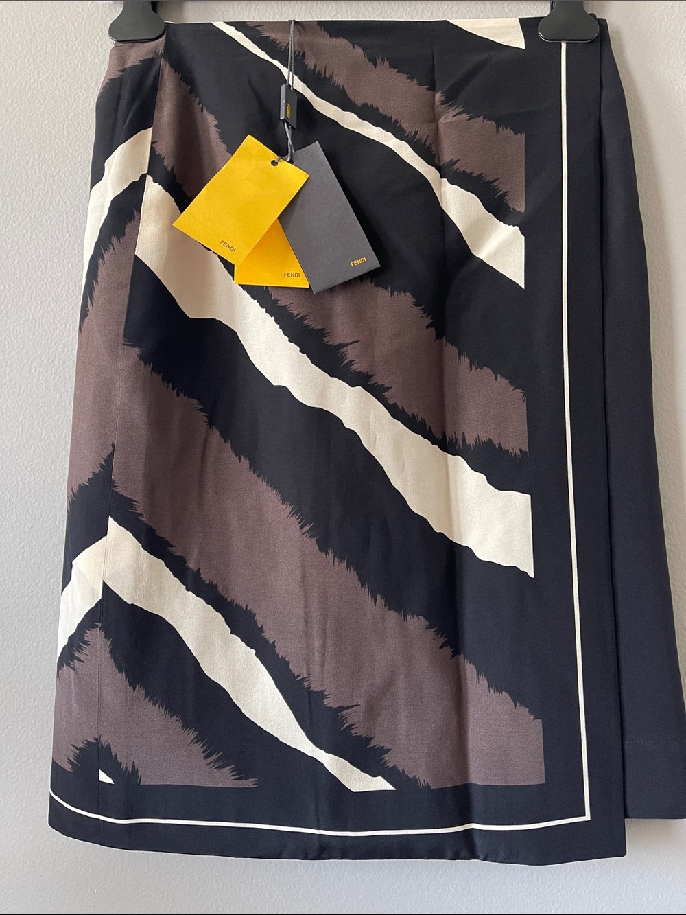 Fendi Silk Zebra Animal print safari style Graphic Pencil Skirt